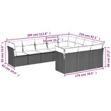  10-dijelni set vrtnih sofa od poliratana s jastucima smeđi | shoptok.hr