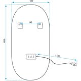 Tutumi Ogledalo LED OVL 50x100cm Gold | shoptok.hr