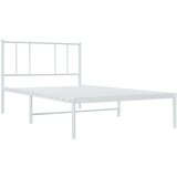 Metalni okvir za krevet s uzglavljem bijeli 90 x 190 cm | shoptok.hr