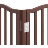 vidaXL Ograda za pse z vrati zložljiva 12 panelov rjava 600 cm les | Shoptok.si