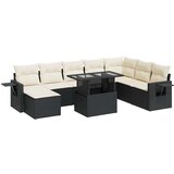 vidaXL 9-dijelni set vrtnih sofa s jastucima crni od poliratana | shoptok.hr