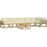  Set vanjskih sofa 7 kom. Bijela i krem Poliester | shoptok.hr