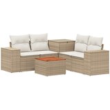  Set sofe 6 kom. Bež i krem bijela Poli Rattan i čelik | shoptok.hr