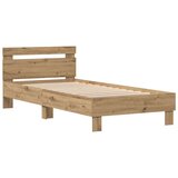  Postelja z LED lučmi Artisan hrast 90x190 cm Izdelano iz lesa, (22008456) | Shoptok.si