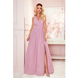 Numoco Long dress with neckline and tie | Shoptok.si