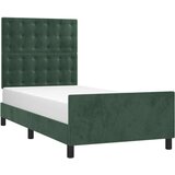  Okvir za krevet s uzglavljem tamnozeleni 90x190 cm baršunasti | shoptok.hr