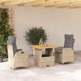 vidaXL 3-dijelni vrtni blagovaonski set od poliratana s jastucima bež | shoptok.hr
