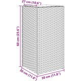  Vrtna sadilica siva 30 x 30 x 60 cm od poliratana | shoptok.hr