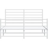  Metalni okvir kreveta uzglavlje i podnožje bijeli 150 x 200 cm | shoptok.hr