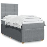 vidaXL Box spring postelja z vzmetnico svetlo siva 80x200 cm blago | Shoptok.si