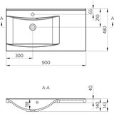 Sapho Bel umivalnik iz mineralnega kompozita 90x48 cm Luciola – | Shoptok.si