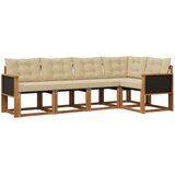 vidaXL Zunanja garnitura za sedenje z blazino 5 pcs Naravna in bež, (5000280637) | Shoptok.si