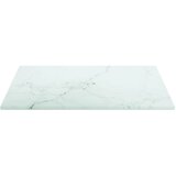 Stolna ploča bijela 30x30 cm 6 mm staklena s mramornim uzorkom | shoptok.hr