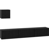  Set TV komoda 4 kom. Crni hrast Konstruirano drvo Crna 60 x 30 x 30 cm | shoptok.hr