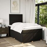 vidaXL Krevet box spring s madracem crni 120 x 190 cm od tkanine Cijene