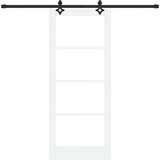  Klizna vrata Bijelo 83 x 202 cm Masivna borovina i staklo | shoptok.hr