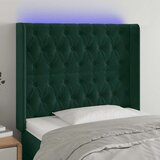  LED uzglavlje tamnozeleno 103x16x118/128 cm baršunasto | shoptok.hr