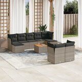 vidaXL 10-dijelni set vrtnih sofa od poliratana s jastucima sivi | shoptok.hr