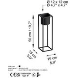 WALLXPERT Dekorativna saksija GED-023, 15x50x15 cm, O 12 cm,, Crna | Eponuda.ba