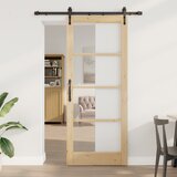 vidaXL Drsna vrata z nastavitvenim kompletom 'ORKDAL'86x211 cm, Notranja vrata z ogledalom 'ORKDAL'86x211x4 cm iz trdnega borovega lesa | Shoptok.si