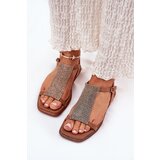 ARTIKER Flat Elegant Women's Sandals With Crystals | ePonuda.com
