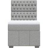vidaXL Box spring postelja z vzmetnico svetlo siv 100x200 cm blago | Shoptok.si