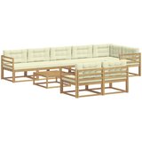  Set vanjskih sofa 9 kom. Bijela i krem Poliester | shoptok.hr