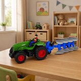 Rc Tractor with Plow and Farmer Remote Controlled Lights Green 1:24 | Shoptok.si