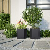  Vrtna sadilice 2 kom crna šesterokutna 46x40x45 cm čelična | Shoptok.si