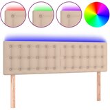 Maison Chic LED Posteljno vzglavje - Vzglavna omarica - Nočna omarica kapučino 144x5x78/88 cm umetno usnje, (21711017) | Shoptok.si