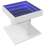  Stolić za kavu LED bijeli 50x50x45 cm od konstruiranog drva | shoptok.hr