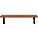  Zidna polica za umivaonik od čelika i masivne hrastovine Smeđa 80 x 40 x 2.5 cm | shoptok.hr