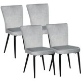 Nesta Jedilni stoli 4 kosi, z naslonjalom, siva žametna prevleka, robustno jekleno ogrodje, 46x65x87 cm, za kuhinjo in jedilnico, (5000493903) | Shoptok.si
