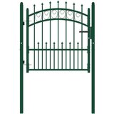 vidaXL Vrata za ograjo s konicami jeklo 100x100 cm zelena, (20982298) | Shoptok.si