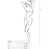 Passion BS007 - Kombinezon s 3/4 rokavi z vzorčasto mrežo (bel) - S-L | Shoptok.si