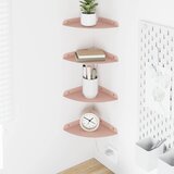  Lebdeća polica s policom 4 pcs Ružičasta 18 x 18 x 2 cm | shoptok.hr
