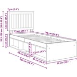  Konstrukcija postelje z vzglavjem Siva Sonoma 75 x 190 cm, (5000121042) | Shoptok.si