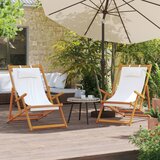 vidaXL zložljivi stoli za na plažo 2 kosa krem blago | Shoptok.si