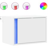 vidaXL Stenska nočna omarica z LED lučkami 2 kosa bela | Shoptok.si