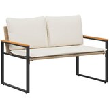  Klupa s jastukom Bež i krem bijela 115 x 65 x 72 cm Ratan | Eponuda.com