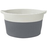  Košara za pohranu sivo-bijela Ø 40 x 25 cm pamučna | shoptok.hr