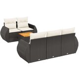  6-dijelni set vrtnih sofa s jastucima crni od poliratana | shoptok.hr