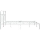  Metalni okvir za krevet s uzglavljem bijeli 183x213 cm | shoptok.hr