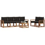  Set vanjskih sofa 7 kom. Prirodna i crna | shoptok.hr