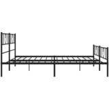  Metalni okvir kreveta uzglavlje i podnožje crni 200x200 cm | shoptok.hr