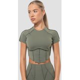 GymBeam women‘s cosmo cropped t-shirt olive Cene