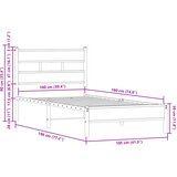  Okvir kreveta bez madraca s uzglavljem boja hrasta 100 x 190 cm | Eponuda.com