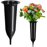 KADAX Vaza z vstavkom za pokopališče 31 cm, umetno cvetje, črna, (5000352756) | Shoptok.si