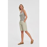 Marisse Cotton Shorts With Belt, Olive | Shoptok.si