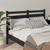  Uzglavlje za krevet crno 126 x 4 x 100 cm od masivne borovine | shoptok.hr